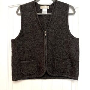 Gray 100% Wool Zip Vest - Stephanie Parks